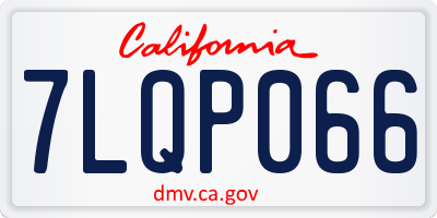 CA license plate 7LQP066
