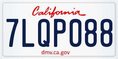 CA license plate 7LQP088