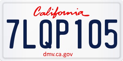 CA license plate 7LQP105