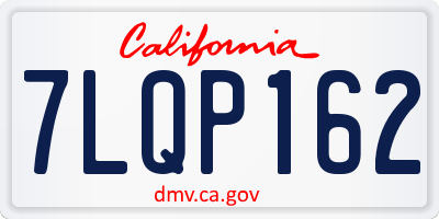 CA license plate 7LQP162
