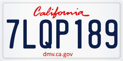 CA license plate 7LQP189