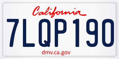 CA license plate 7LQP190