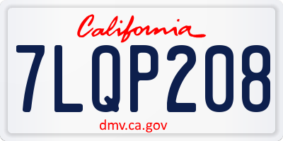 CA license plate 7LQP208