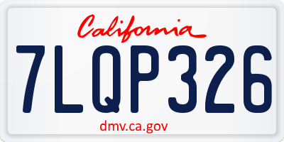 CA license plate 7LQP326