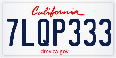CA license plate 7LQP333
