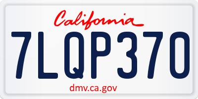 CA license plate 7LQP370