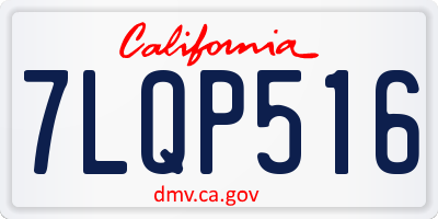 CA license plate 7LQP516