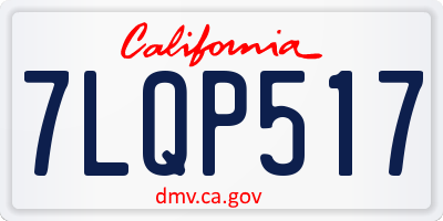 CA license plate 7LQP517