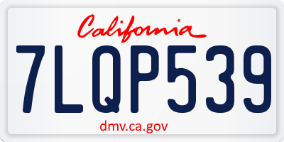 CA license plate 7LQP539