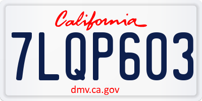 CA license plate 7LQP603