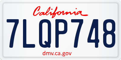 CA license plate 7LQP748