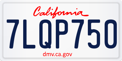CA license plate 7LQP750