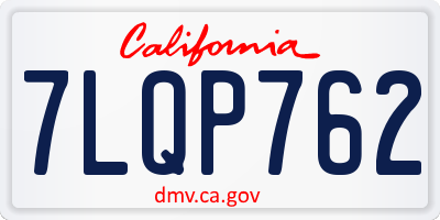 CA license plate 7LQP762