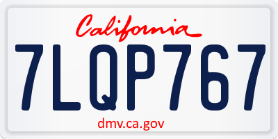 CA license plate 7LQP767