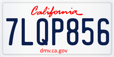CA license plate 7LQP856