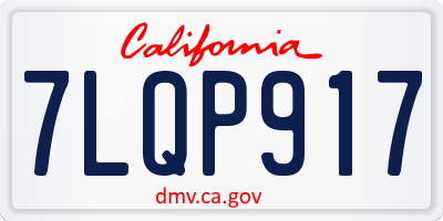 CA license plate 7LQP917