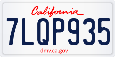 CA license plate 7LQP935
