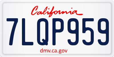 CA license plate 7LQP959