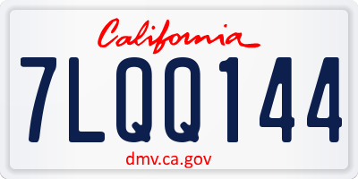 CA license plate 7LQQ144