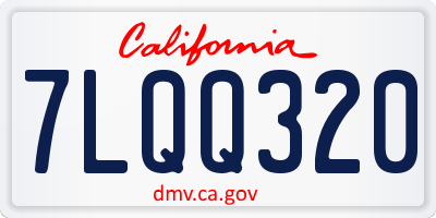 CA license plate 7LQQ320