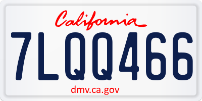 CA license plate 7LQQ466