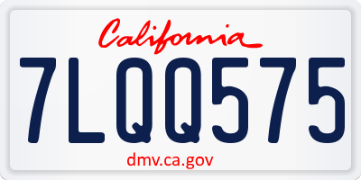 CA license plate 7LQQ575