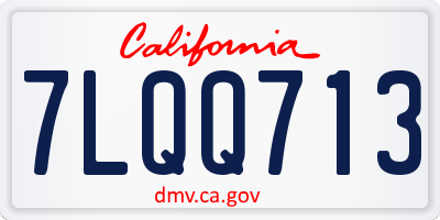 CA license plate 7LQQ713