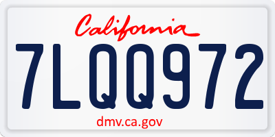 CA license plate 7LQQ972