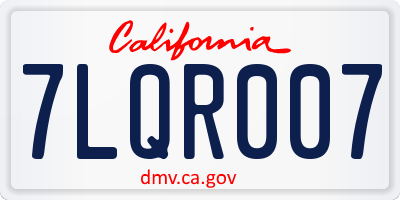 CA license plate 7LQR007