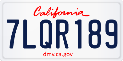 CA license plate 7LQR189