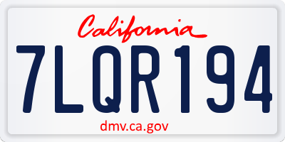 CA license plate 7LQR194