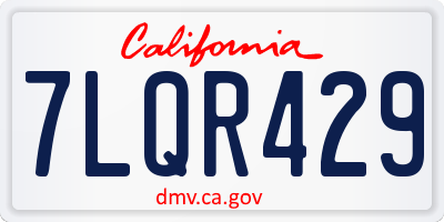 CA license plate 7LQR429