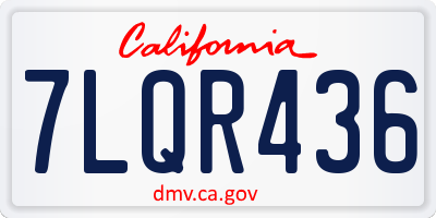 CA license plate 7LQR436