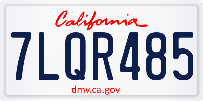 CA license plate 7LQR485