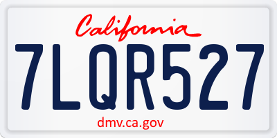 CA license plate 7LQR527
