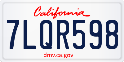 CA license plate 7LQR598