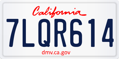 CA license plate 7LQR614