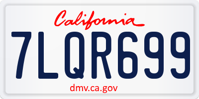 CA license plate 7LQR699