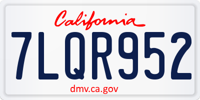 CA license plate 7LQR952