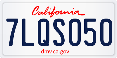 CA license plate 7LQS050