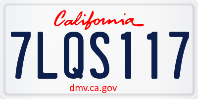 CA license plate 7LQS117