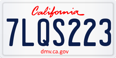 CA license plate 7LQS223