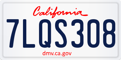 CA license plate 7LQS308