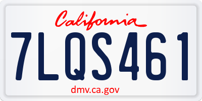 CA license plate 7LQS461