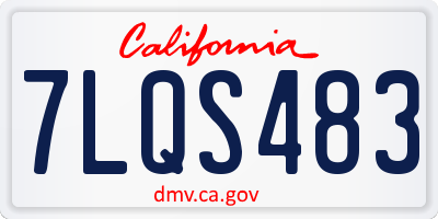 CA license plate 7LQS483