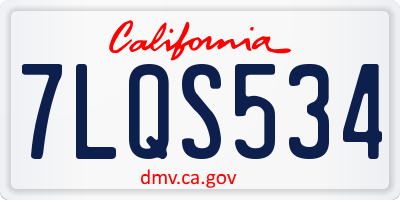 CA license plate 7LQS534