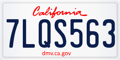 CA license plate 7LQS563