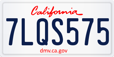 CA license plate 7LQS575