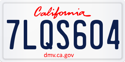 CA license plate 7LQS604