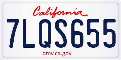 CA license plate 7LQS655